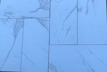 Load image into Gallery viewer, Calacatta Porcelain Tile Look With Gray Veins 12x24 Matte Finish Wall Floor application $2.79sf