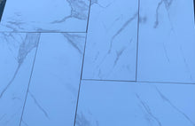 Load image into Gallery viewer, Calacatta Porcelain Tile Look With Gray Veins 12x24 Matte Finish Wall Floor application $2.79sf