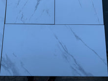 Load image into Gallery viewer, Calacatta Porcelain Tile Look With Gray Veins 12x24 Matte Finish Wall Floor application $2.79sf