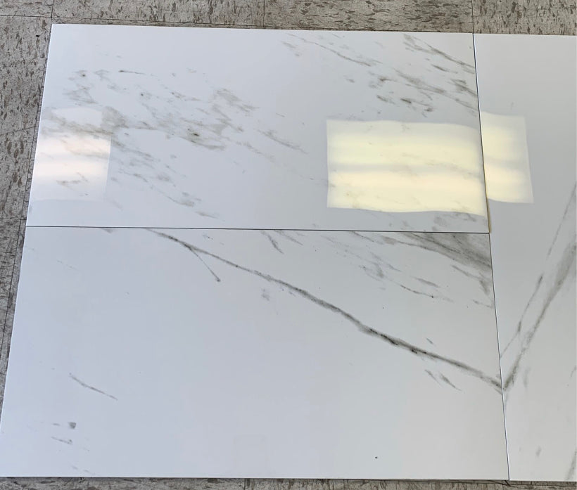 Carrara Polished Wall Floor Porcelain Tile White With Gray Veins Only $3.97 Per Sf